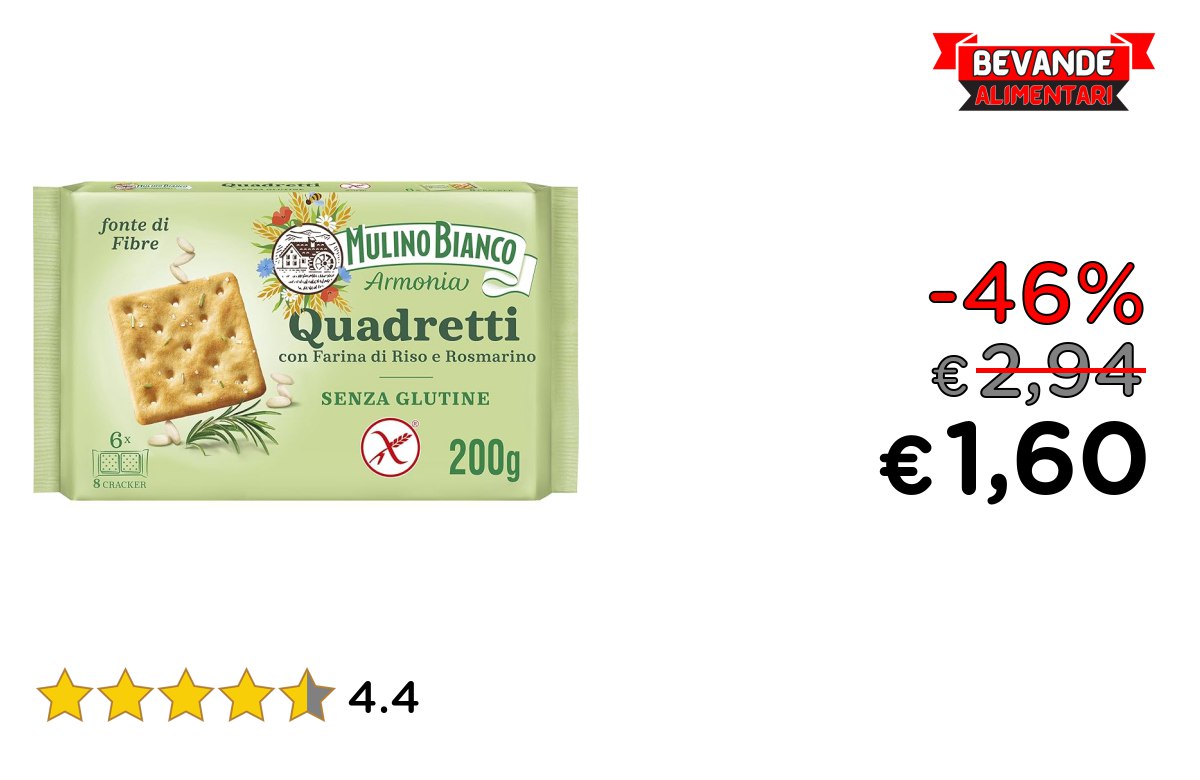 Mulino Bianco Quadretti Cracker fino al 46% di sconto