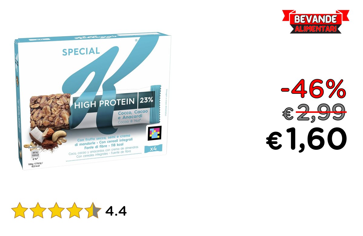 Kellogg’s Special K Barrette: fino al 46% di sconto Deal