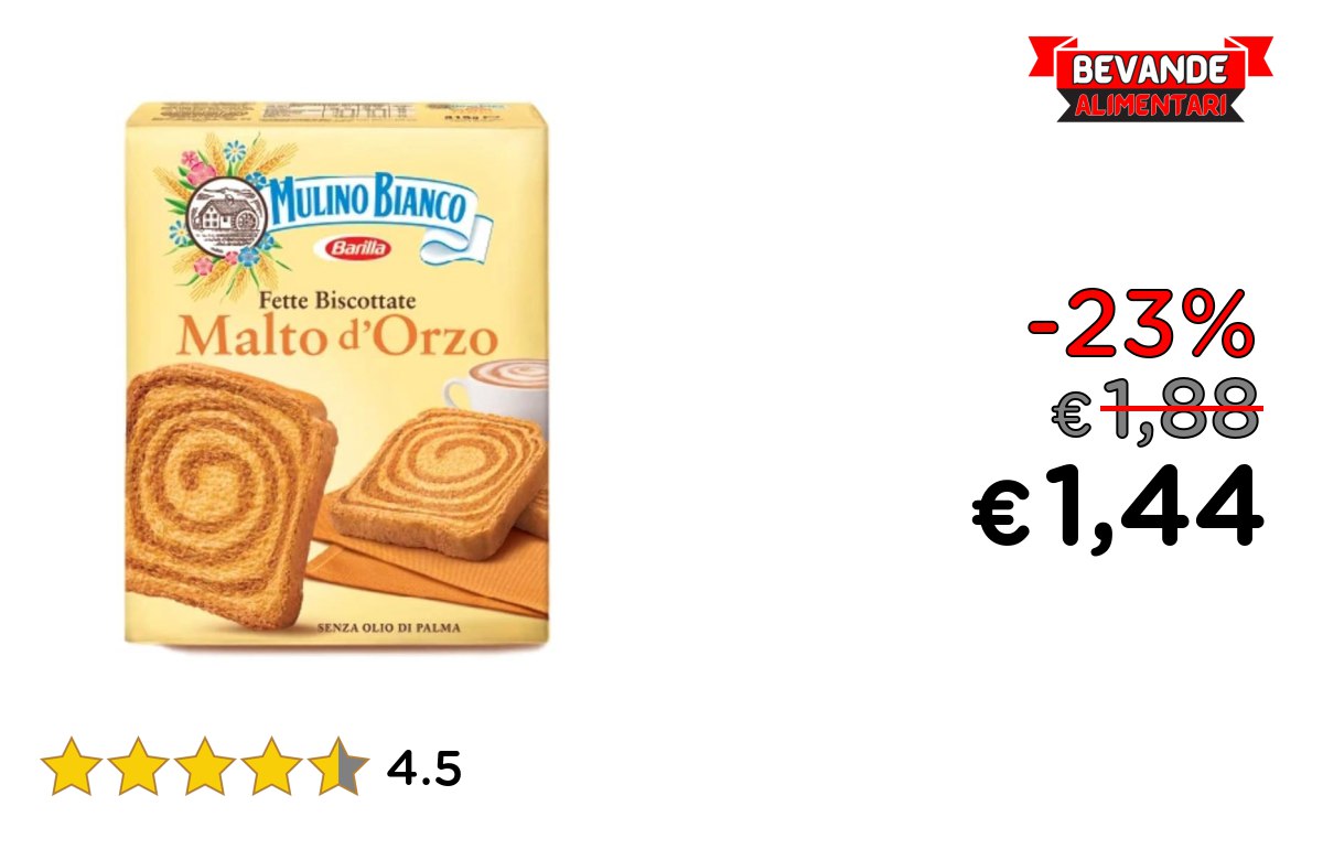 Mulino Bianco Fette Biscottate al 23% di sconto Deal