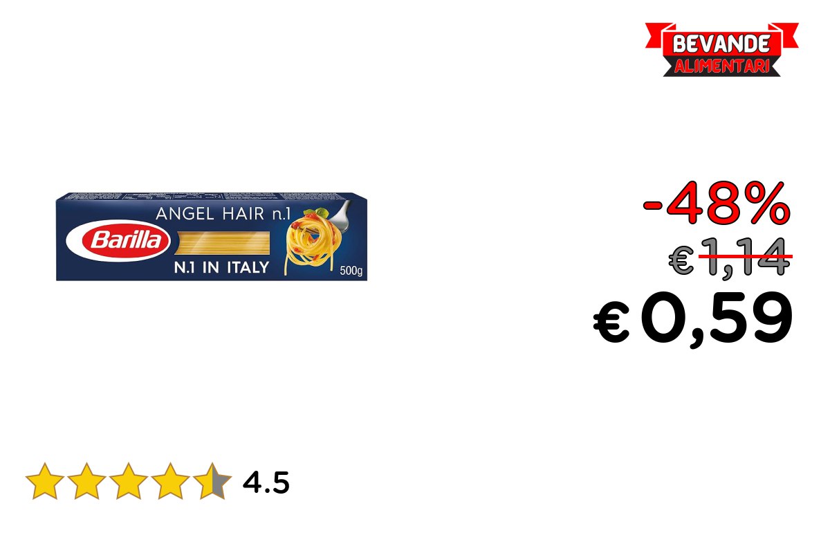 Barilla Pasta Capellini: fino al 48% di sconto Offerta
