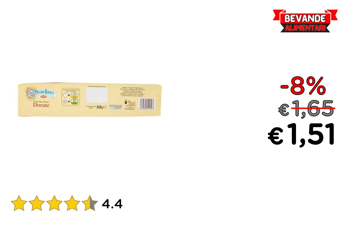 Mulino Bianco Fette Biscottate: fino al 8% di sconto Deal