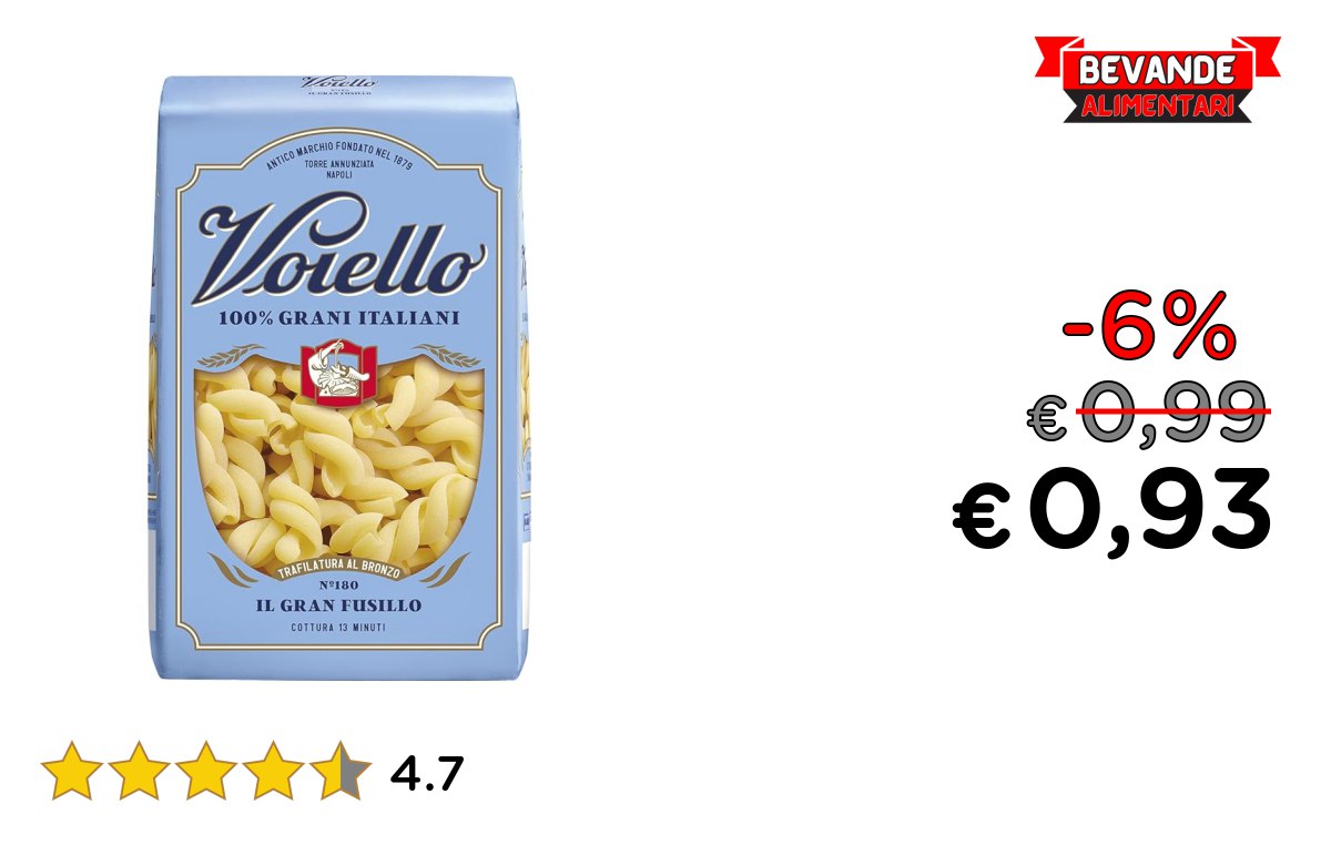 Voiello Pasta Fusilli: fino al 6% di sconto Deal