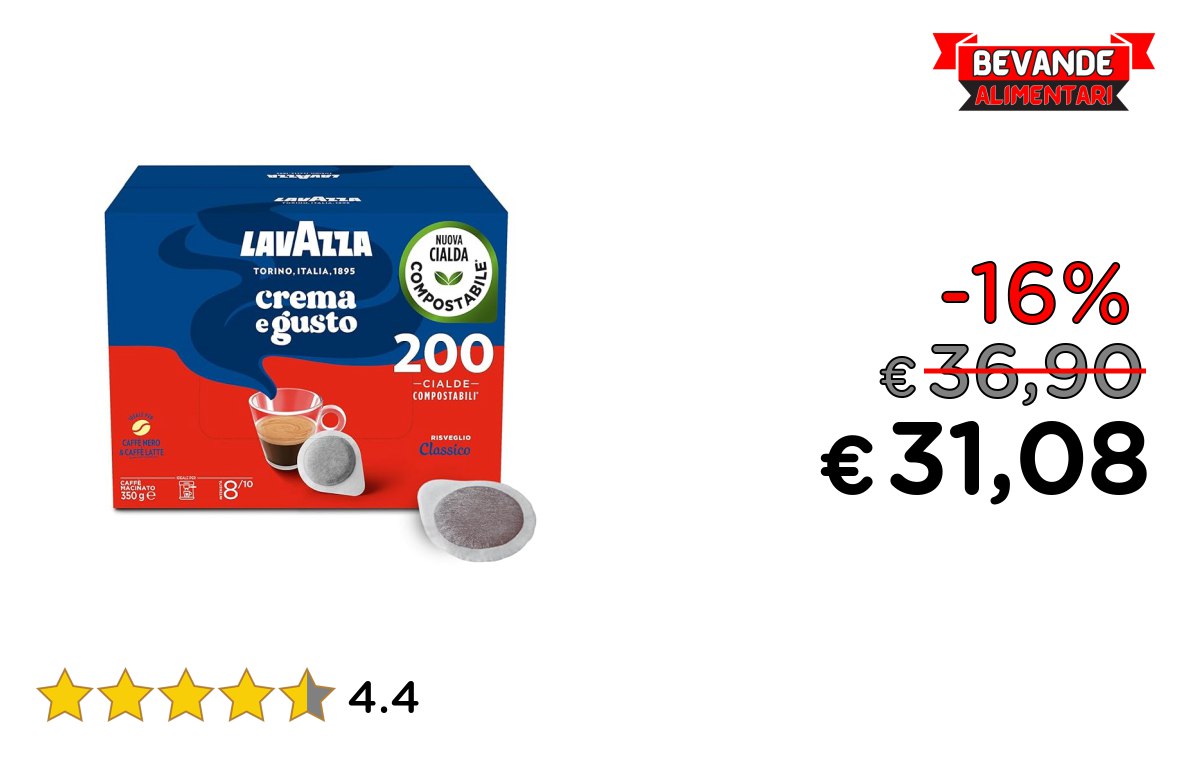 Lavazza, Crema e Gusto Classico fino al 16% di sconto