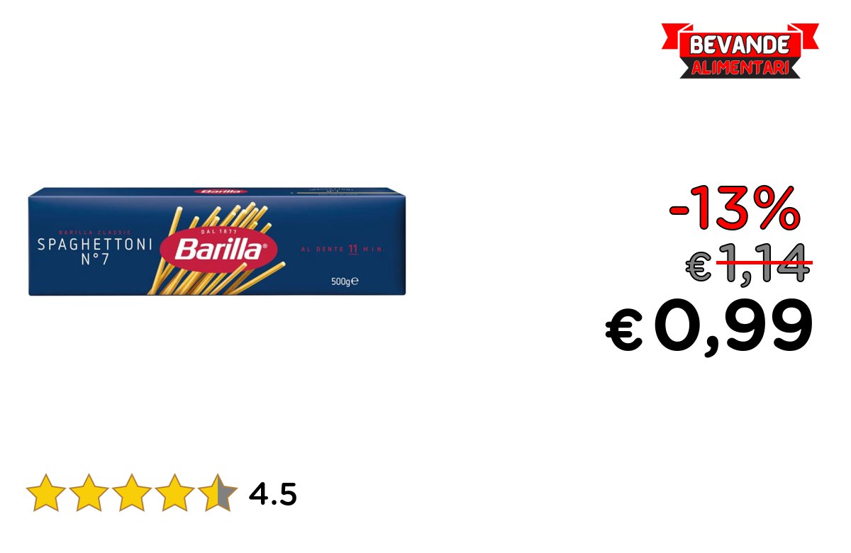 Barilla Pasta Spaghettoni fino al 13% di sconto