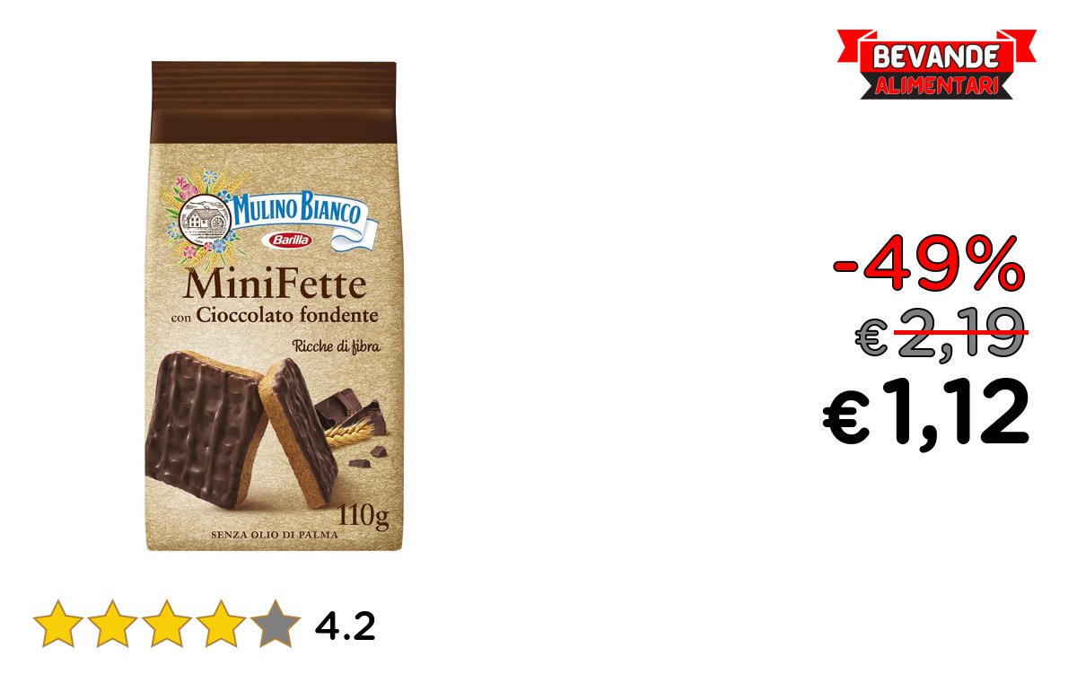 Mulino Bianco Mini Fette Integrali: fino al 49% di sconto