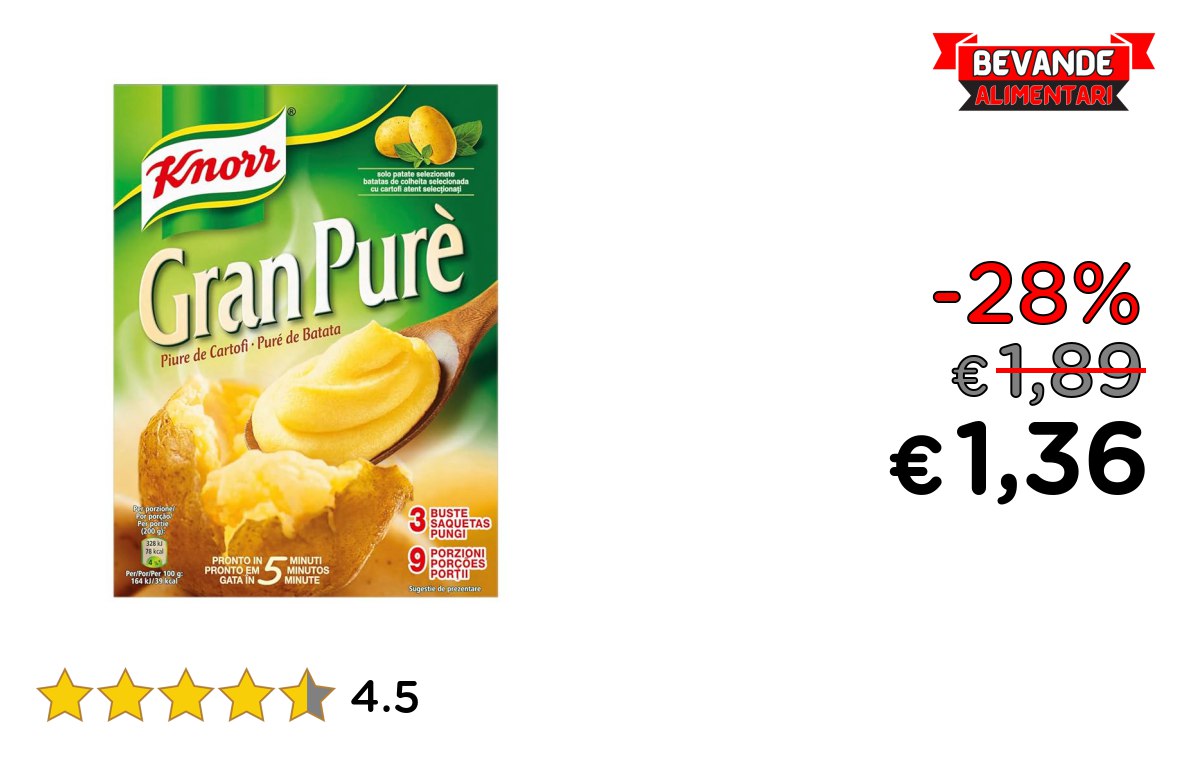 Knorr Gran Purè: fino al 28% di sconto Deal