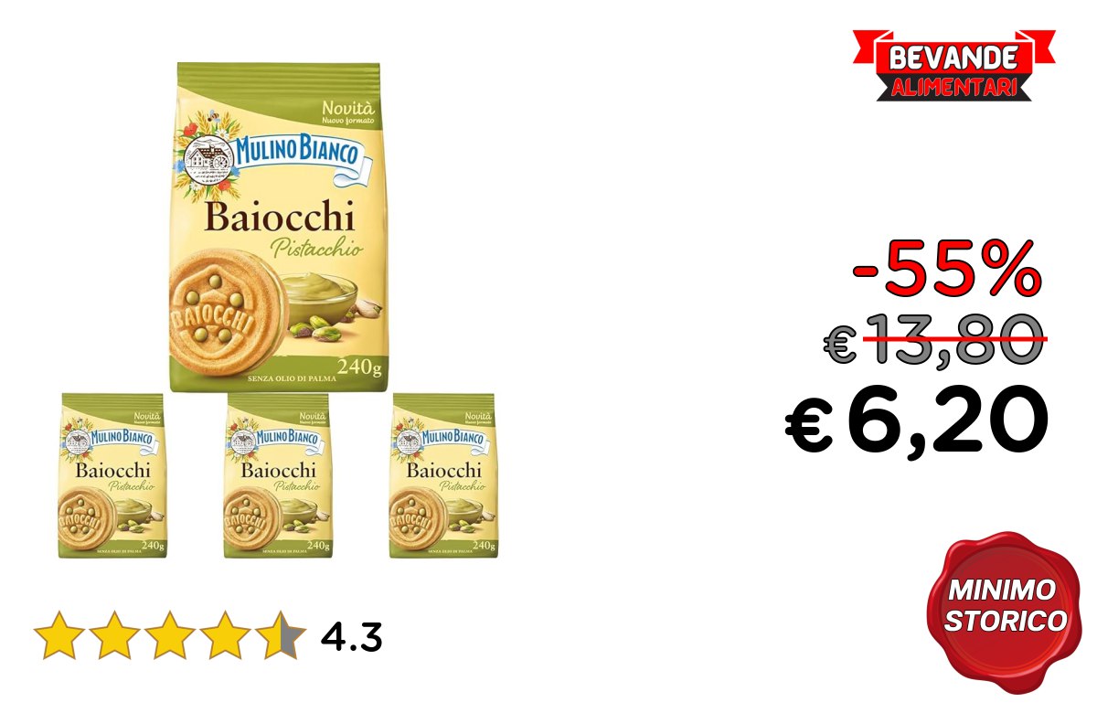 Mulino Bianco Biscotti Baiocchi: fino al 55% di sconto Deal