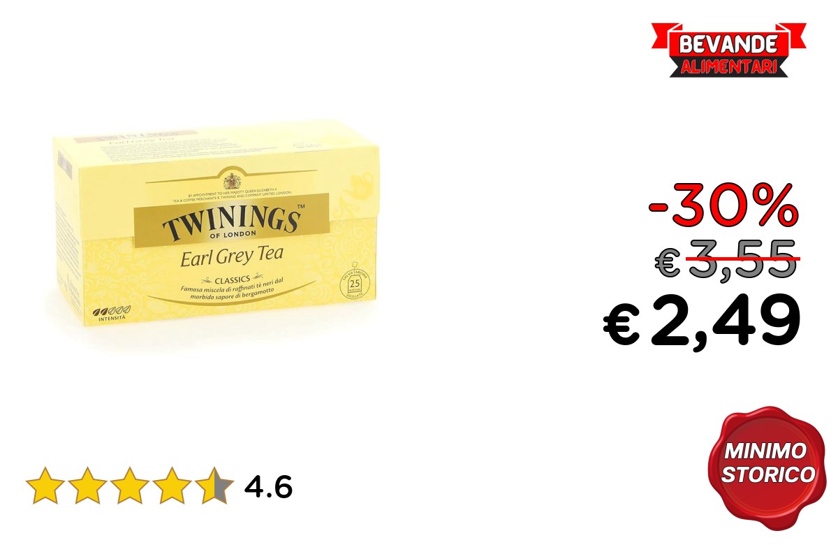 Twinings Earl Grey Tea fino al 30% di sconto Deal