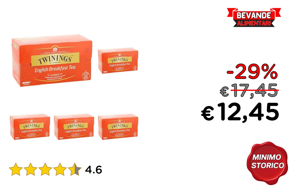 Twinings English Breakfast Tea fino al 29% di sconto