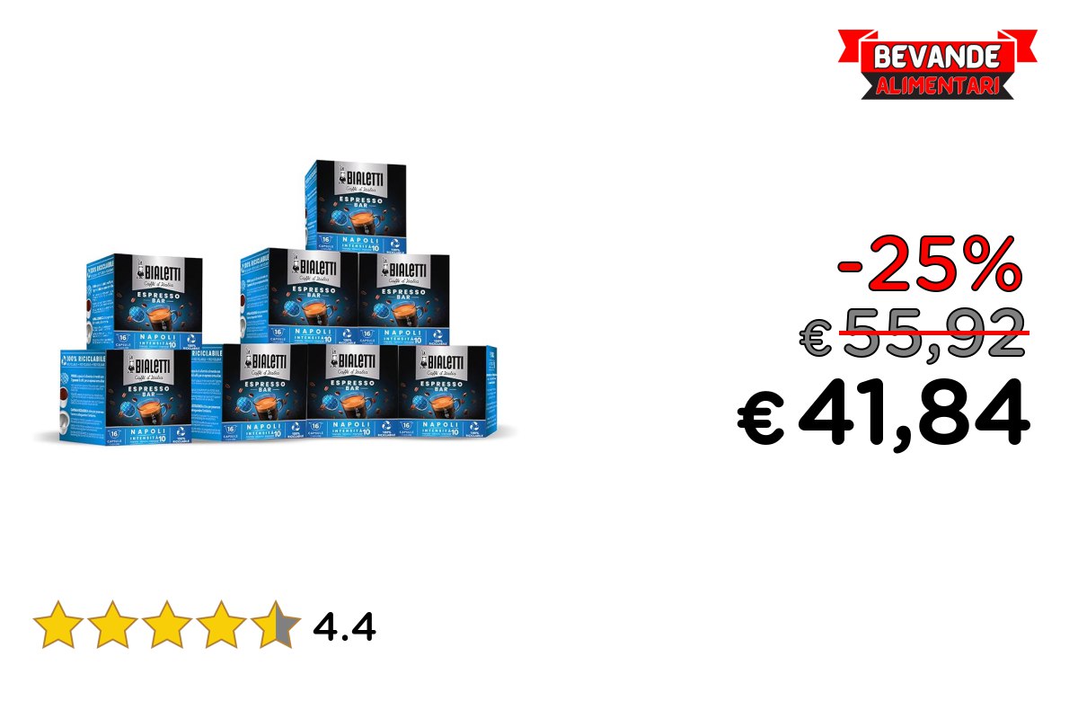 Bialetti Caffè D’Italia fino al 25% di sconto Offerta