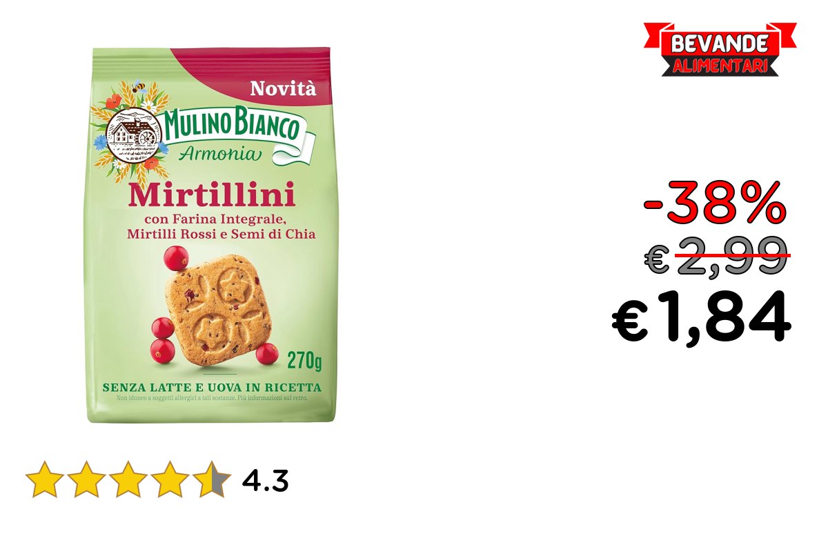 Mulino Bianco Mirtillini: fino al 38% di sconto Deal