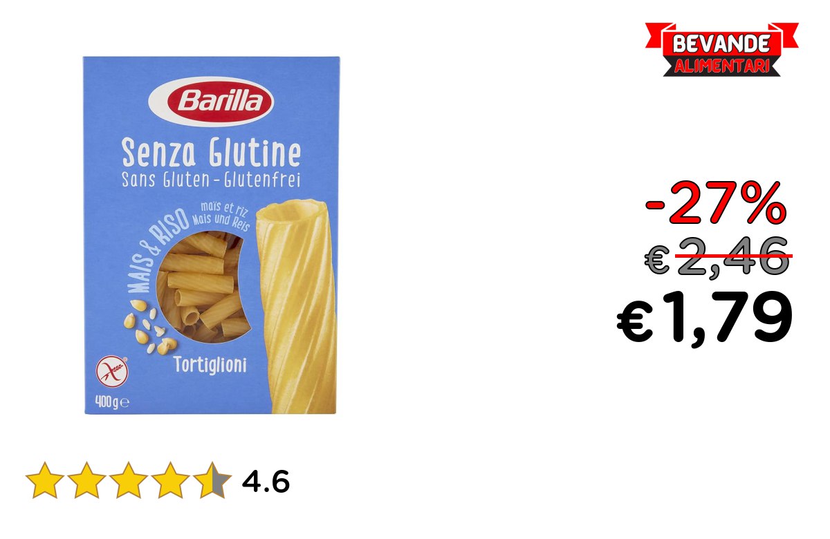 Barilla Pasta Tortiglioni: fino al 27% di sconto!