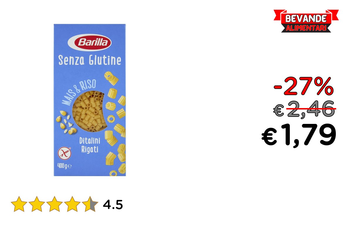 Barilla Pasta Ditalini fino al 27% di sconto Deal