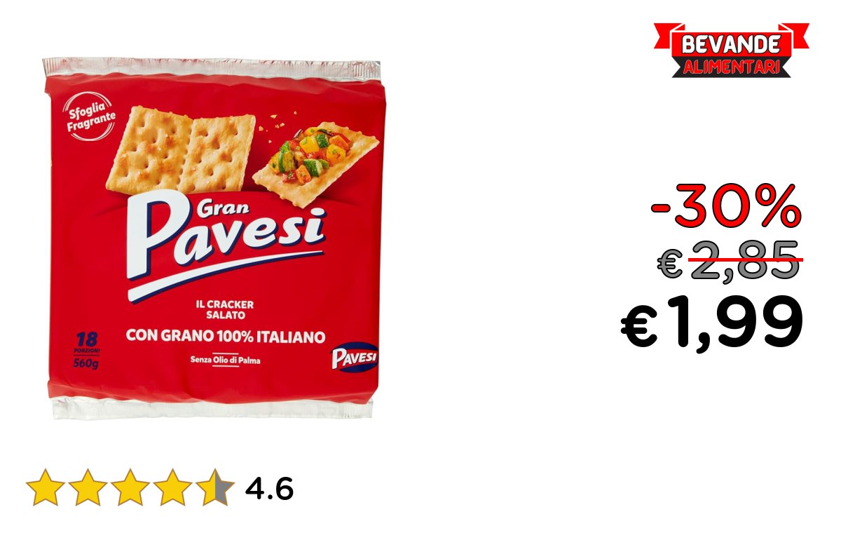 Gran Pavesi Cracker Salati fino al 30% di sconto Offerta