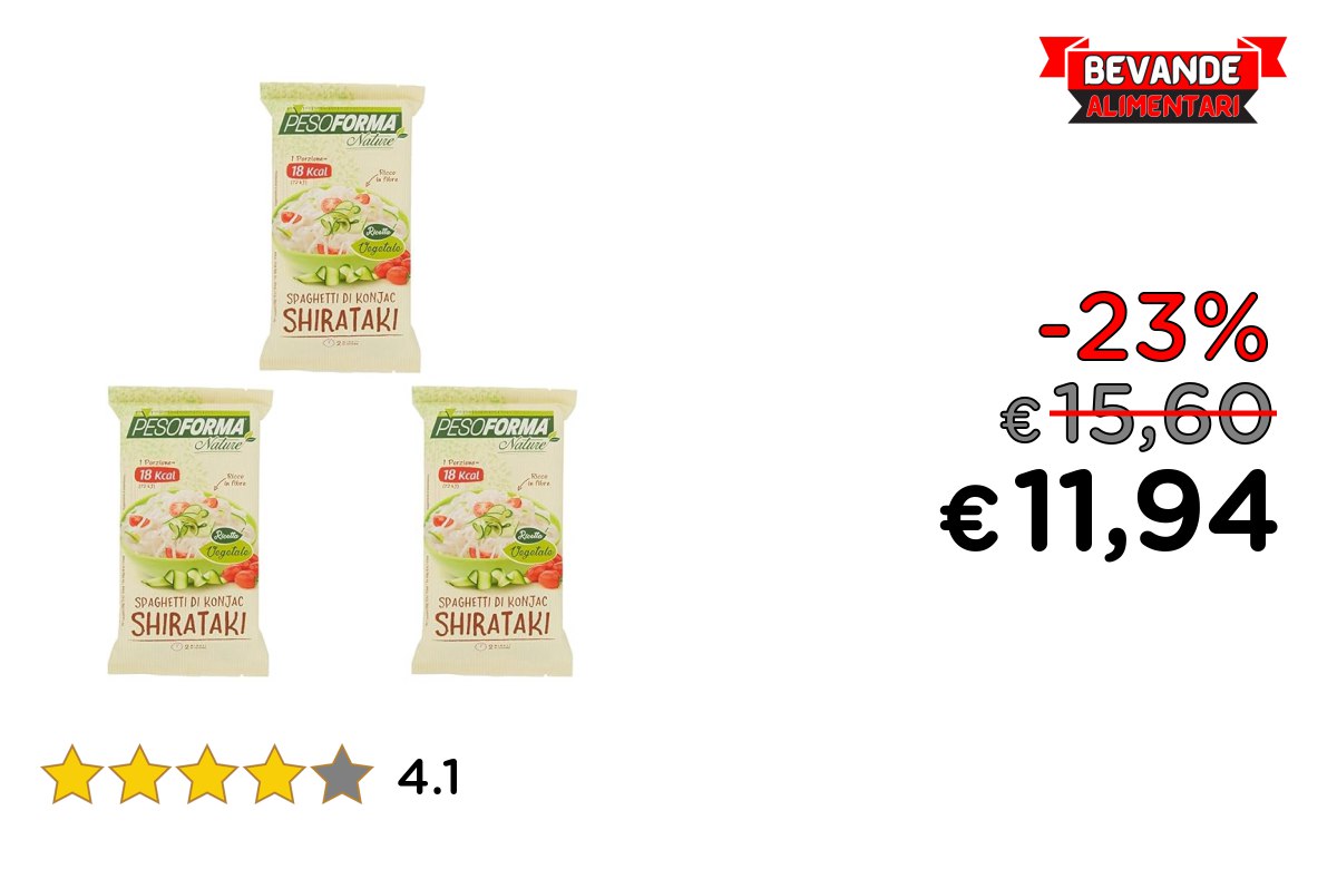 Pesoforma Nature Shirataki: fino al 23% di sconto Deal