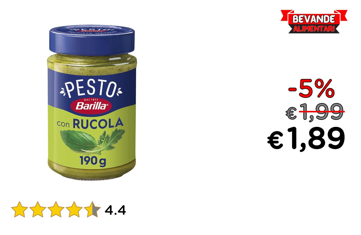 Barilla Pesto con Basilico e Rucola: Fino al 5% di Sconto