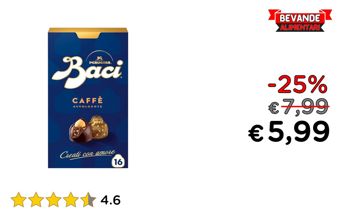BACI PERUGINA Caffè Cioccolatini: fino al 25% di sconto