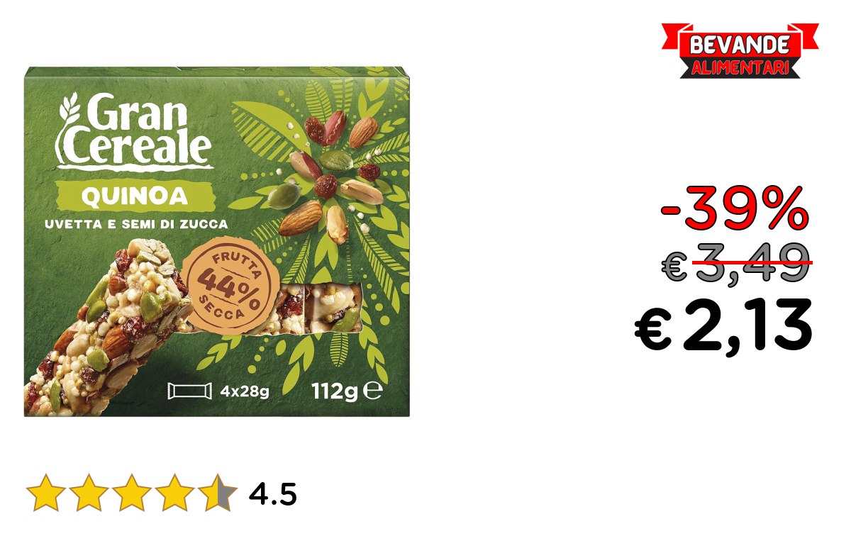 Gran Cereale Snack fino al 39% Offerta Deal