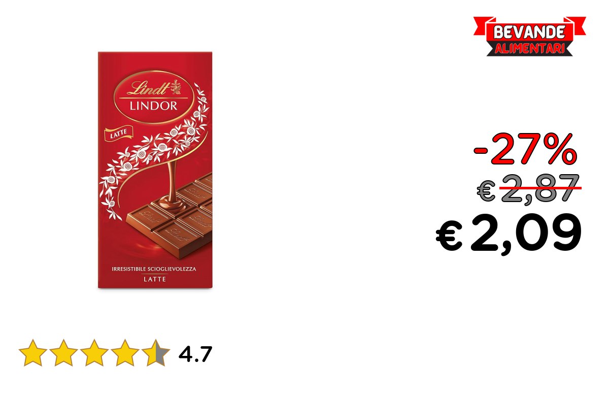 Lindt Lindor Cioccolato fino al 27% di sconto Deal
