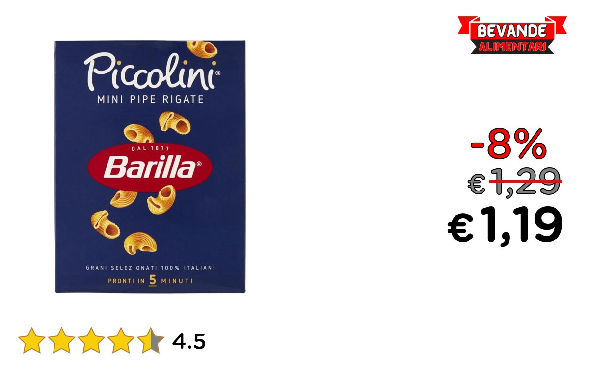 Barilla Pasta Piccolini fino al 8% off Deal