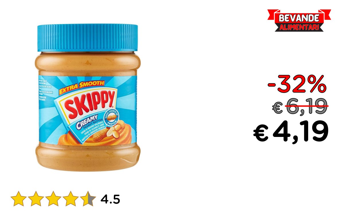Skippy Cremoso Burro di Arachidi al 32% off Deal
