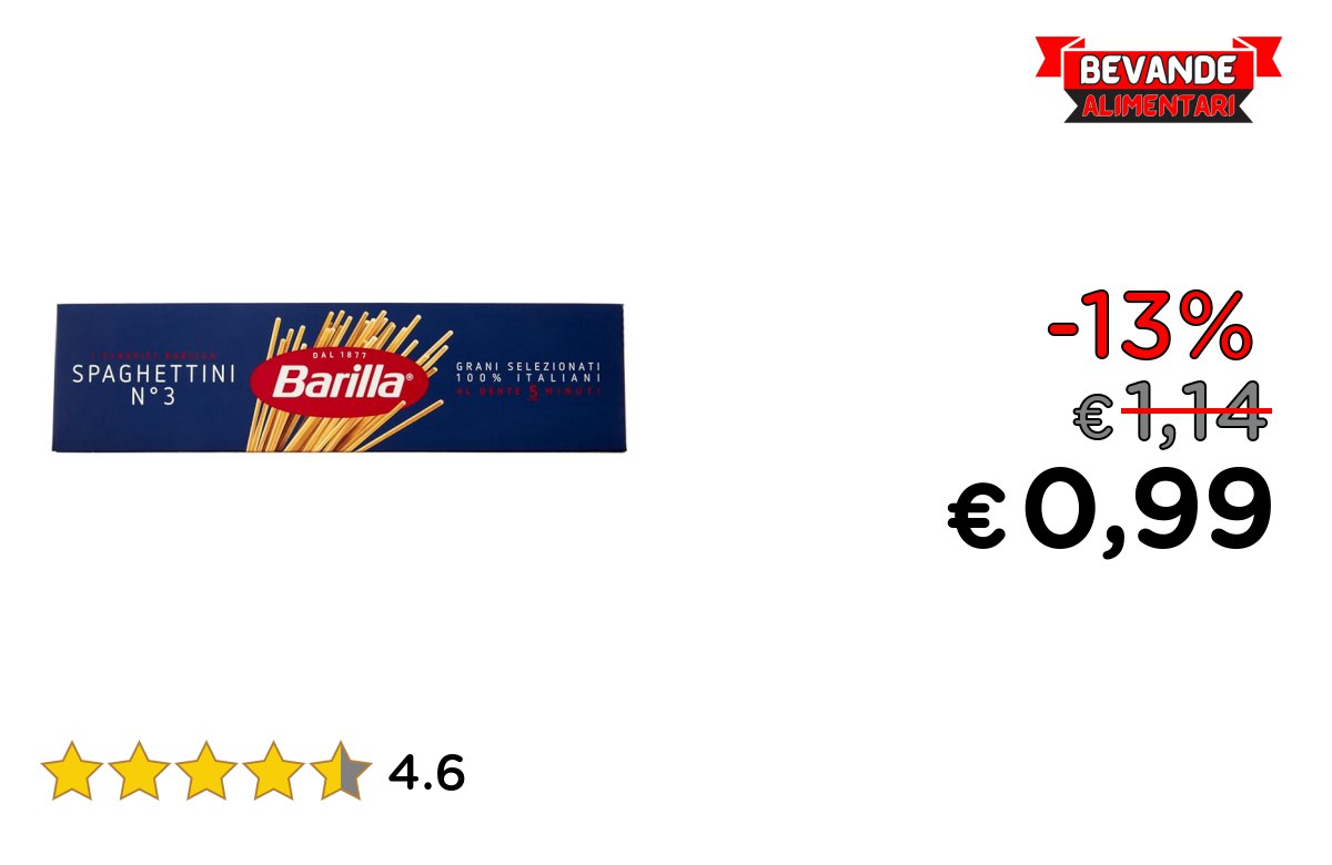 Barilla Pasta Spaghettini fino al 13% di sconto