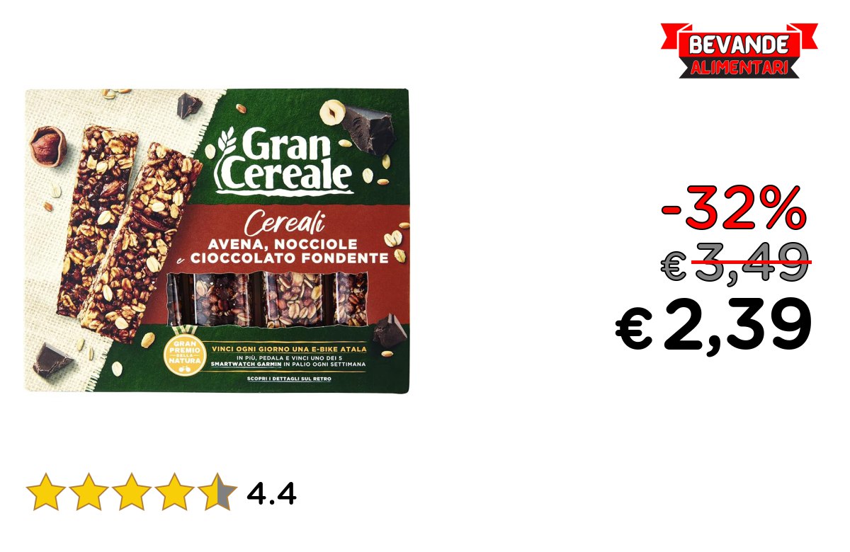 Gran Cereale Snack Barrette: fino al 32% di sconto Deal