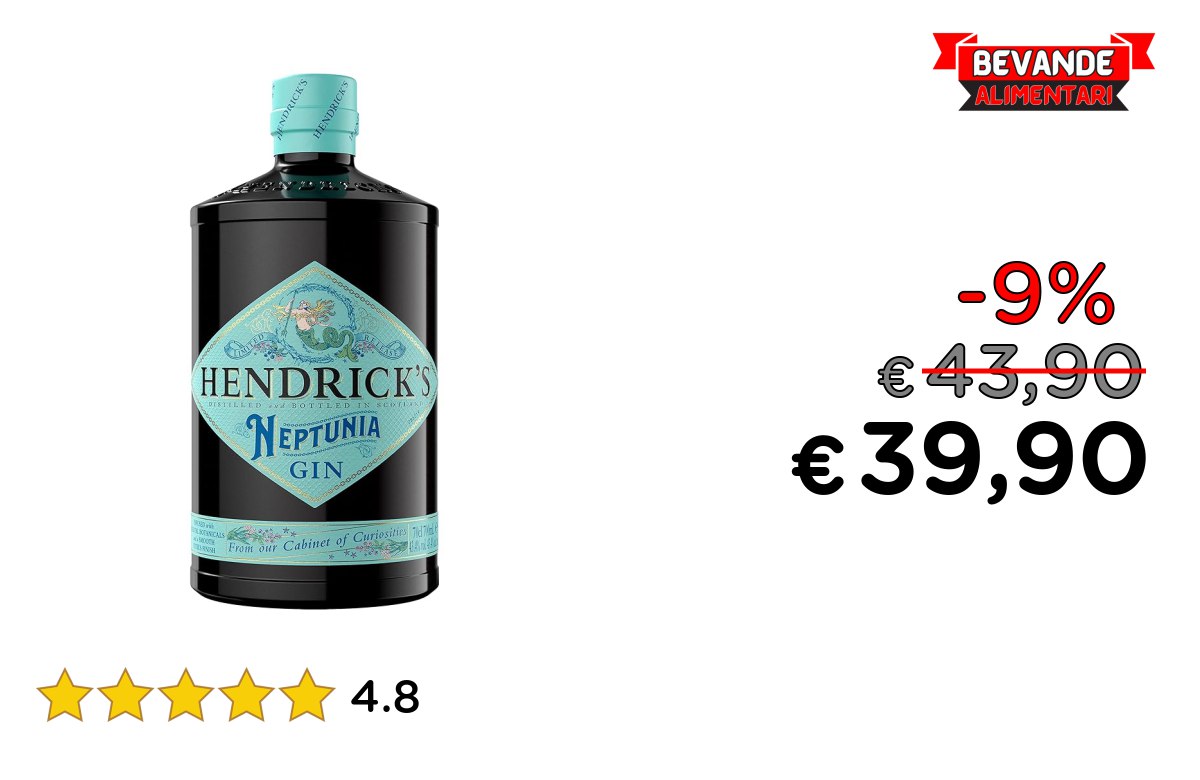 Hendrick’s Neptunia Gin fino al 9% off Deal
