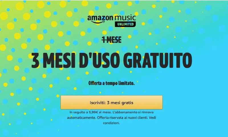 Amazon Music Unlimited: fino al 100% off Deal