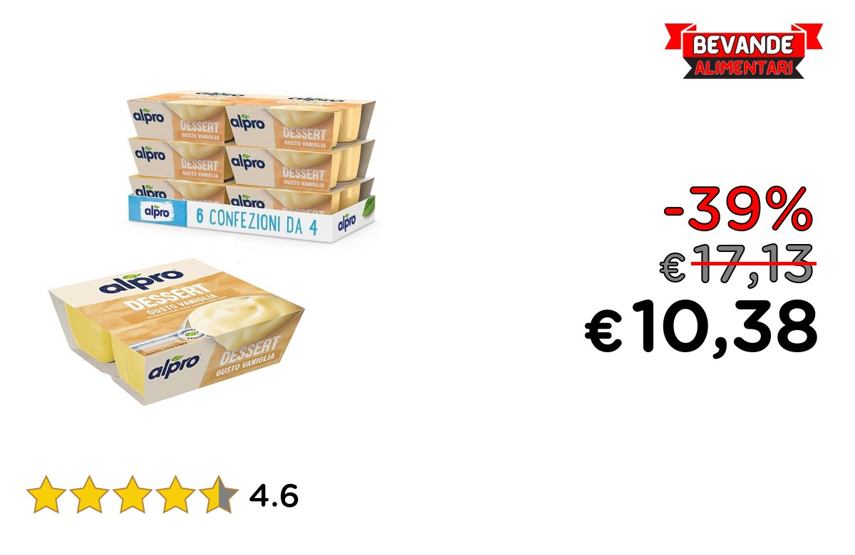 ALPRO DESSERT VANIGLIA fino al 39% di sconto Deal