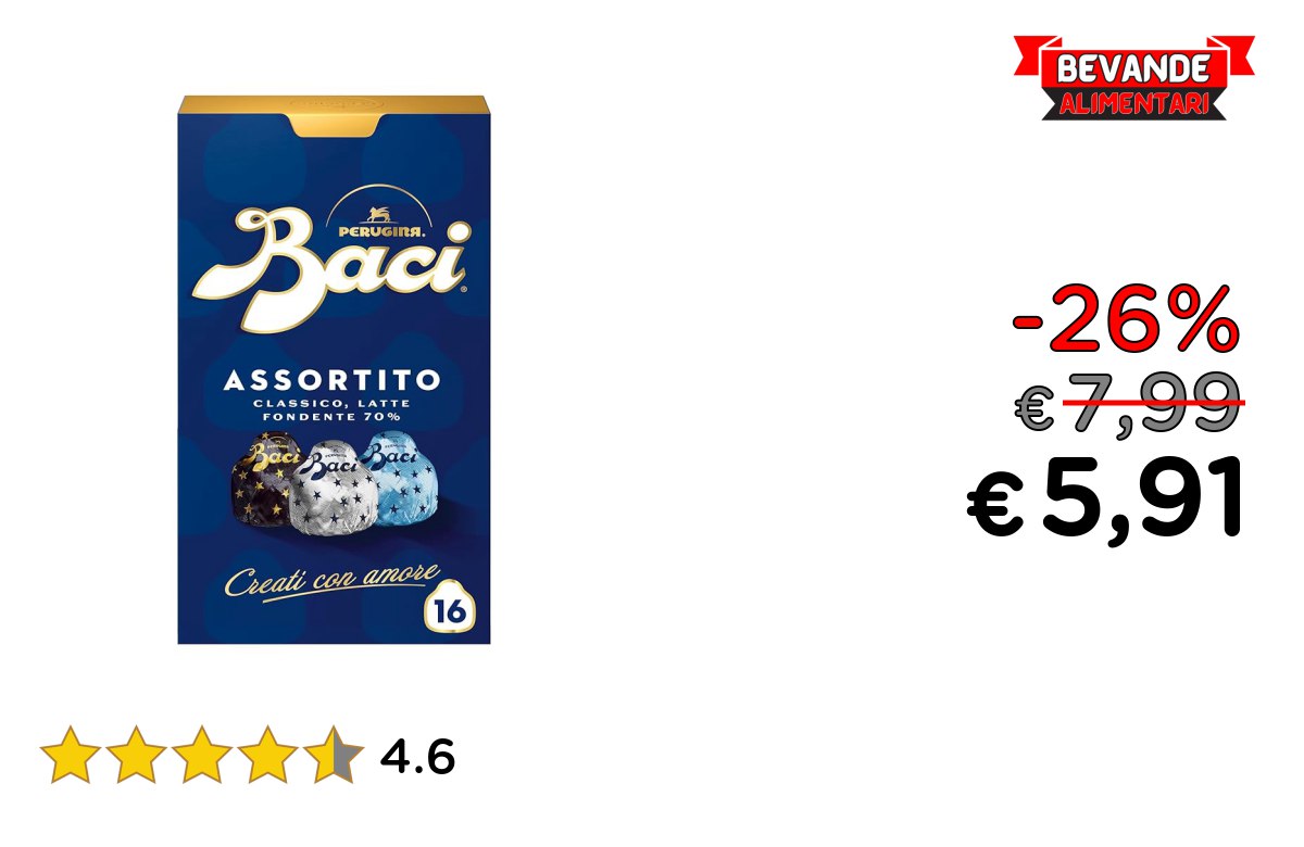 BACI PERUGINA Cioccolatini fino al 26% di sconto Deal