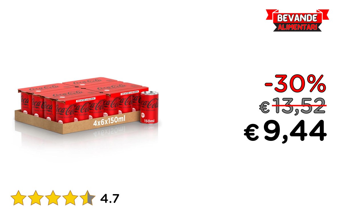 Coca-Cola Zero Zuccheri: fino al 30% di sconto