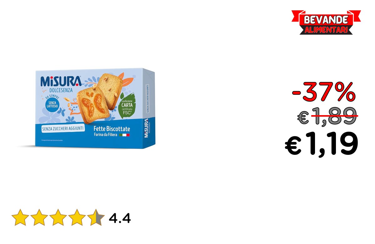 Misura Fette Biscottate: fino al 37% di sconto Offerta