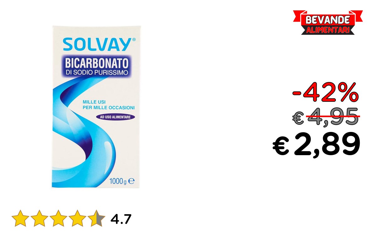 Solvay® – Bicarbonato di Sodio fino al 42% di sconto