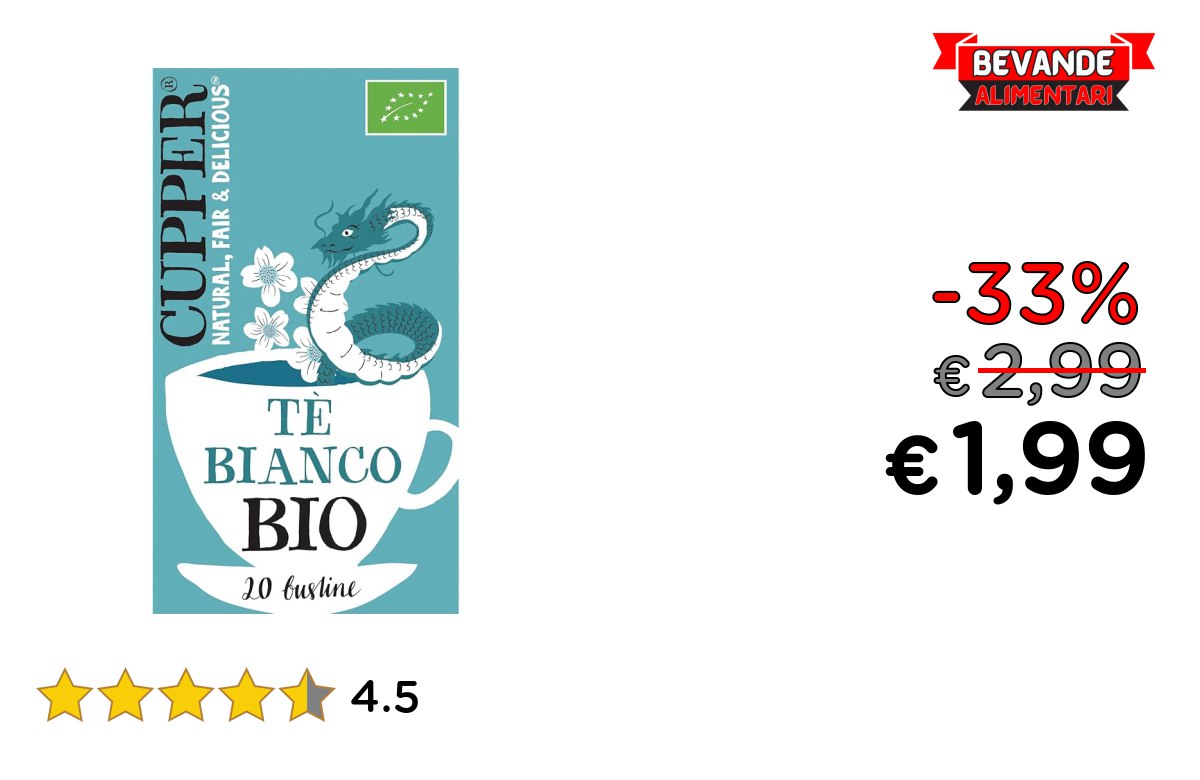 CUPPER Tè Bianco – fino al 33% di sconto Deal