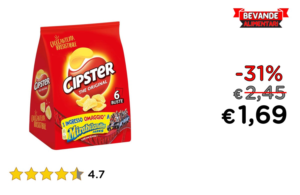 Cipster the Original Chips: fino al 31% di sconto Offerta
