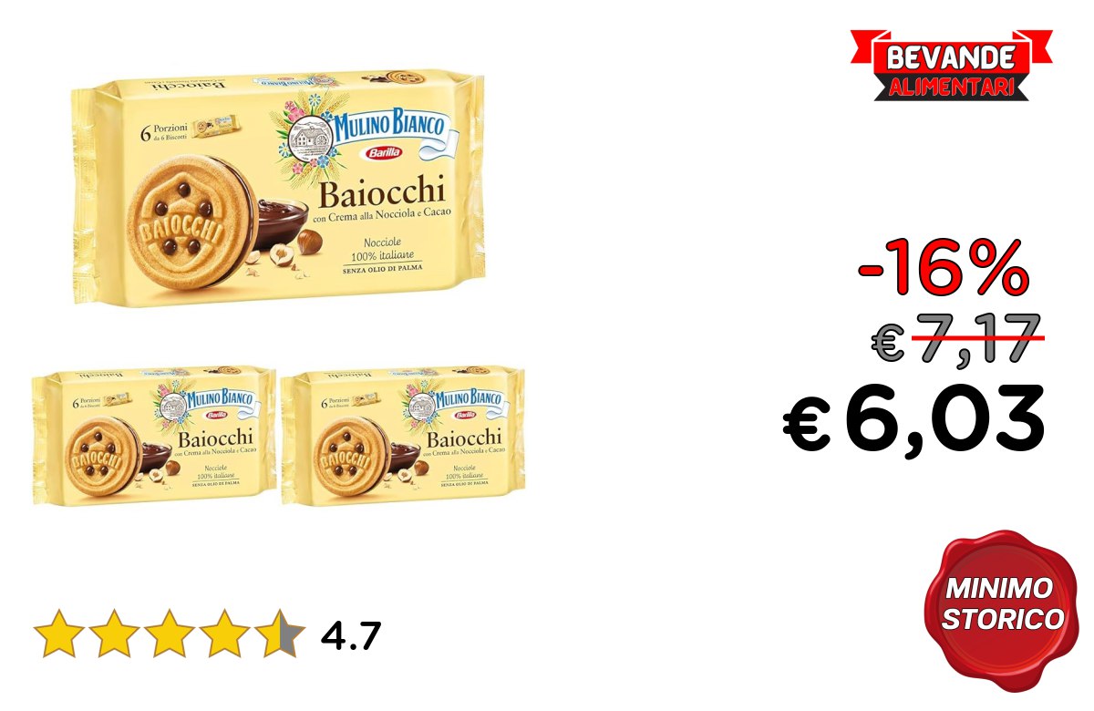 Mulino Bianco Baiocchi: fino al 16% di sconto Deal