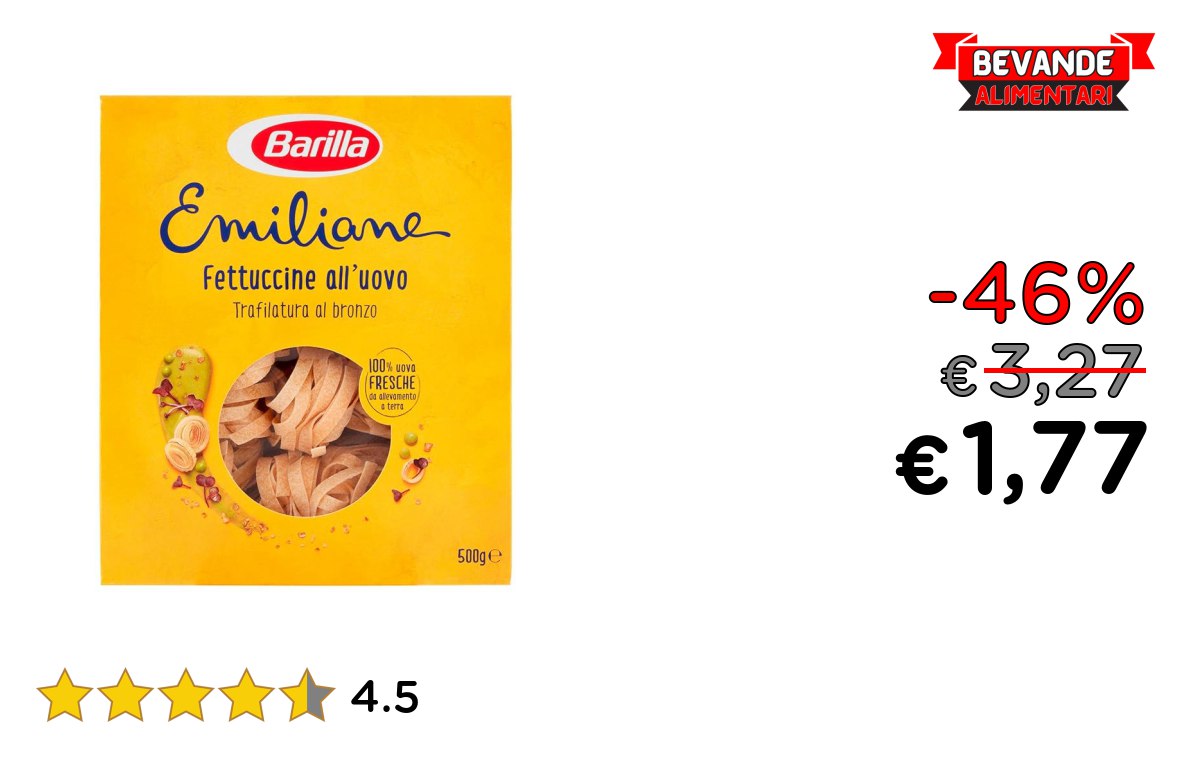 Barilla Fettuccine: fino al 46% di sconto Offerta