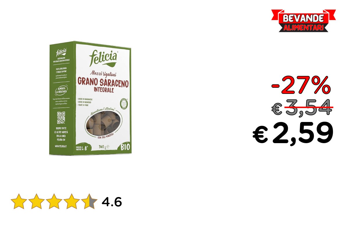 Felicia, Mezzi Rigatoni: fino al 27% di sconto