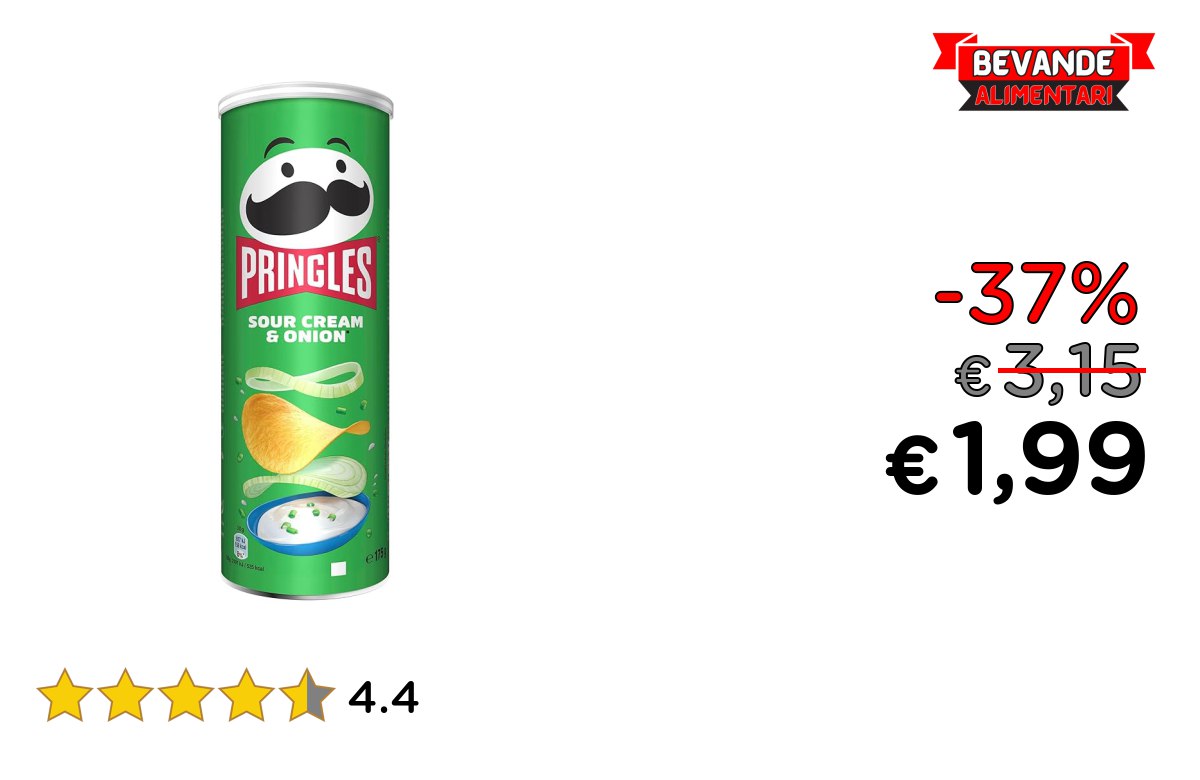 Pringles Sour Cream e Onion fino al 37% di sconto
