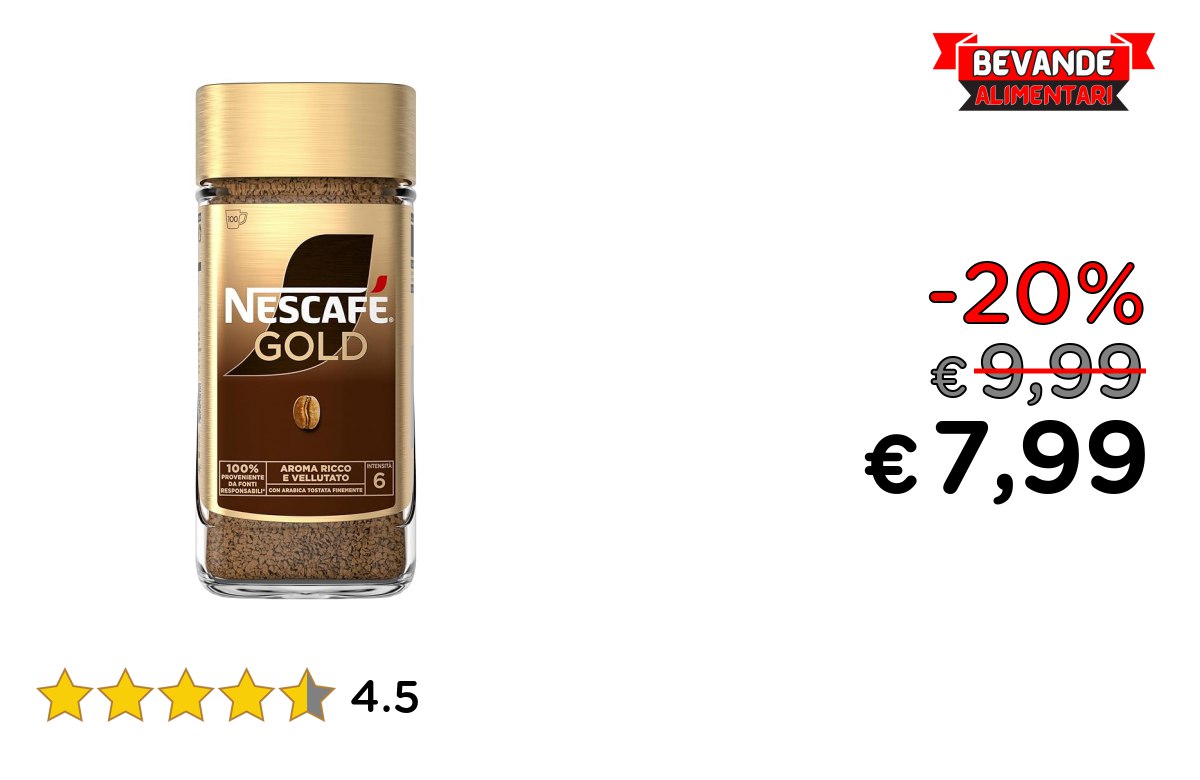 NESCAFÉ Gold Caffè Solubile: fino al 20% di sconto