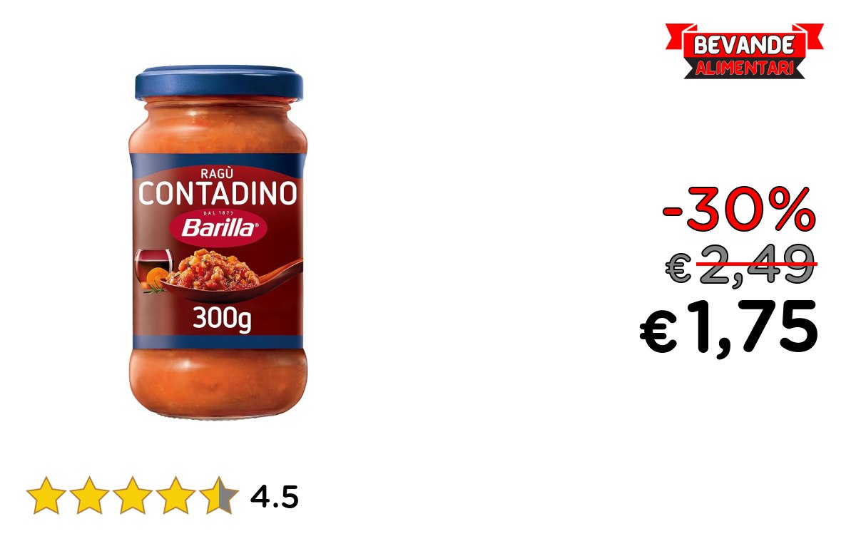 Barilla Sugo Ragù Contadino fino a 30% di sconto