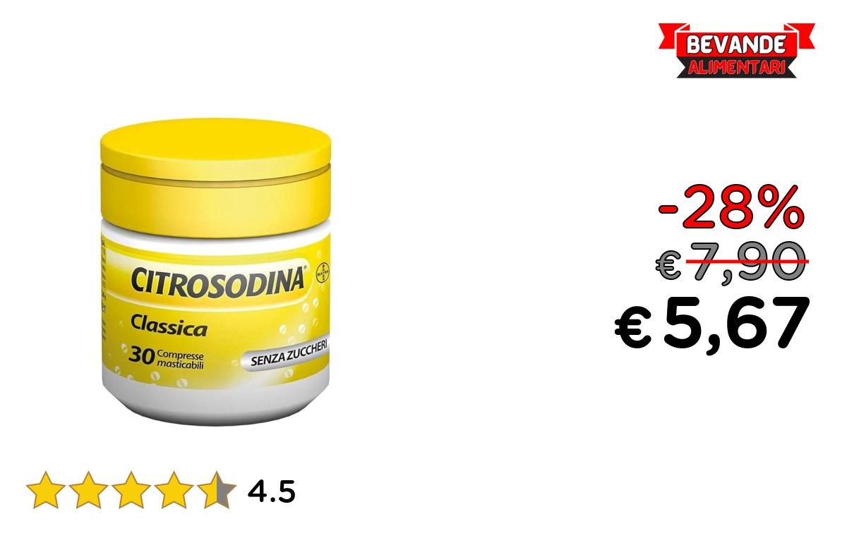 Citrosodina Masticabile fino al 28% di sconto Deal