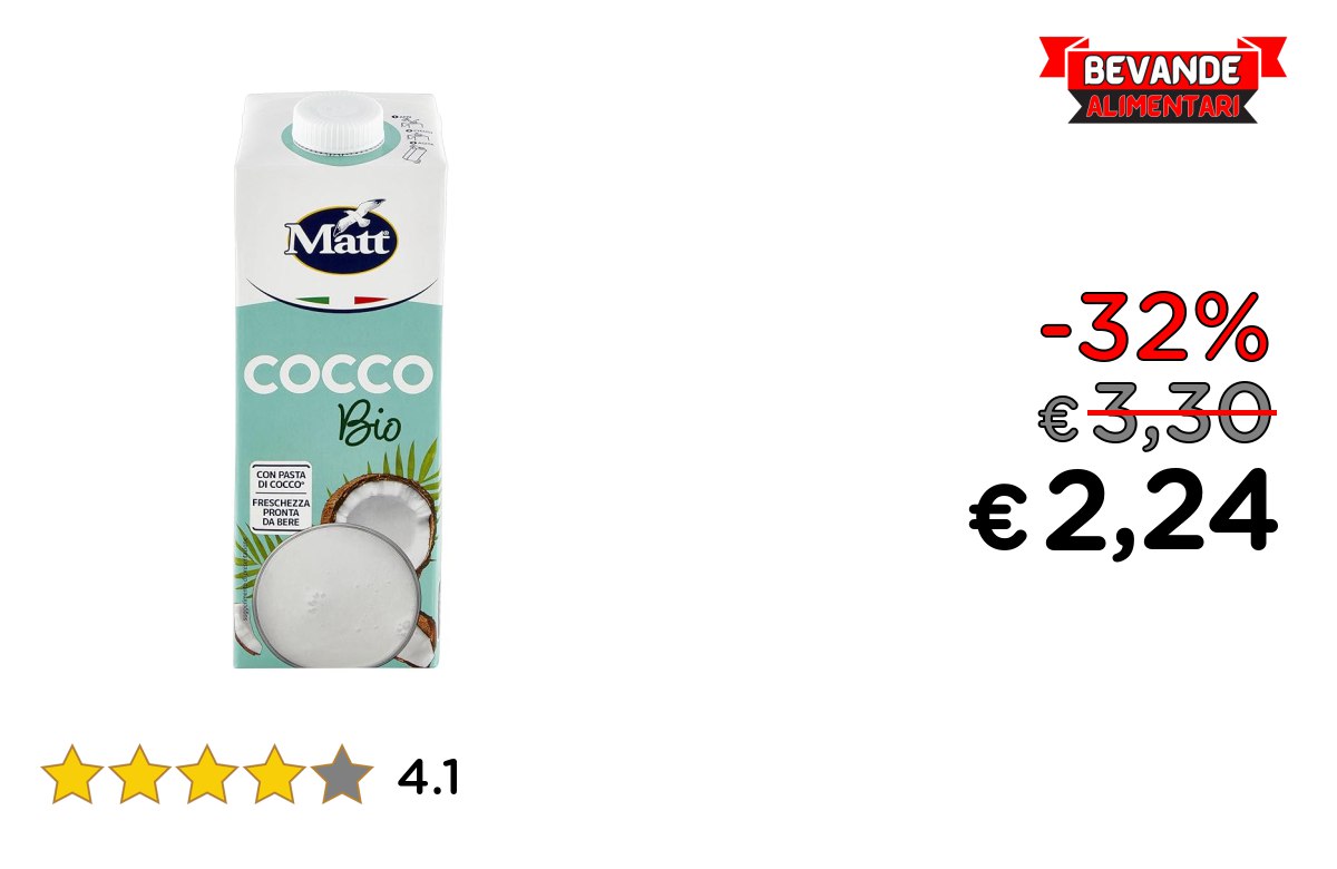 Matt Bevanda Vegetale Bio Cocco: Fino al 32% di sconto Deal