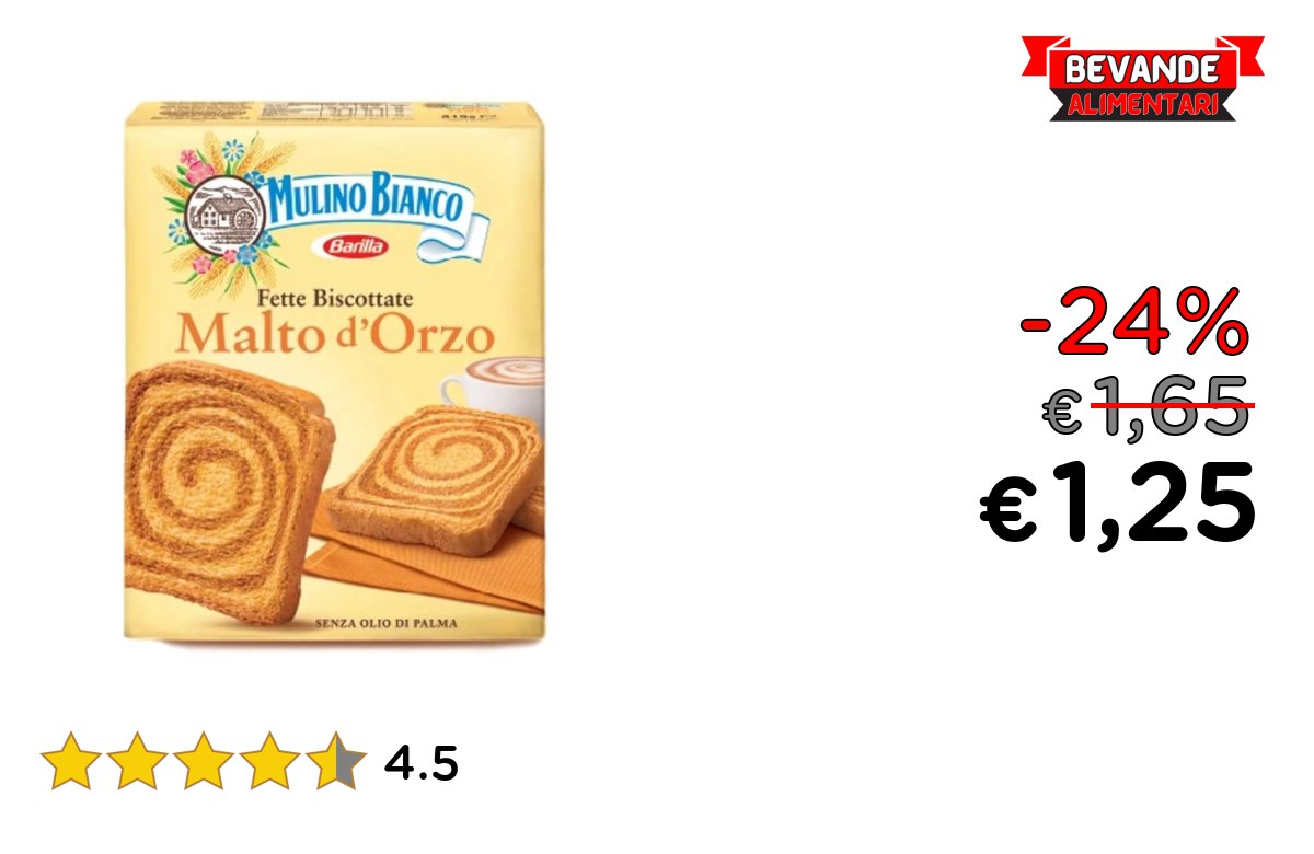 Mulino Bianco Fette Biscottate: fino al 24% di sconto