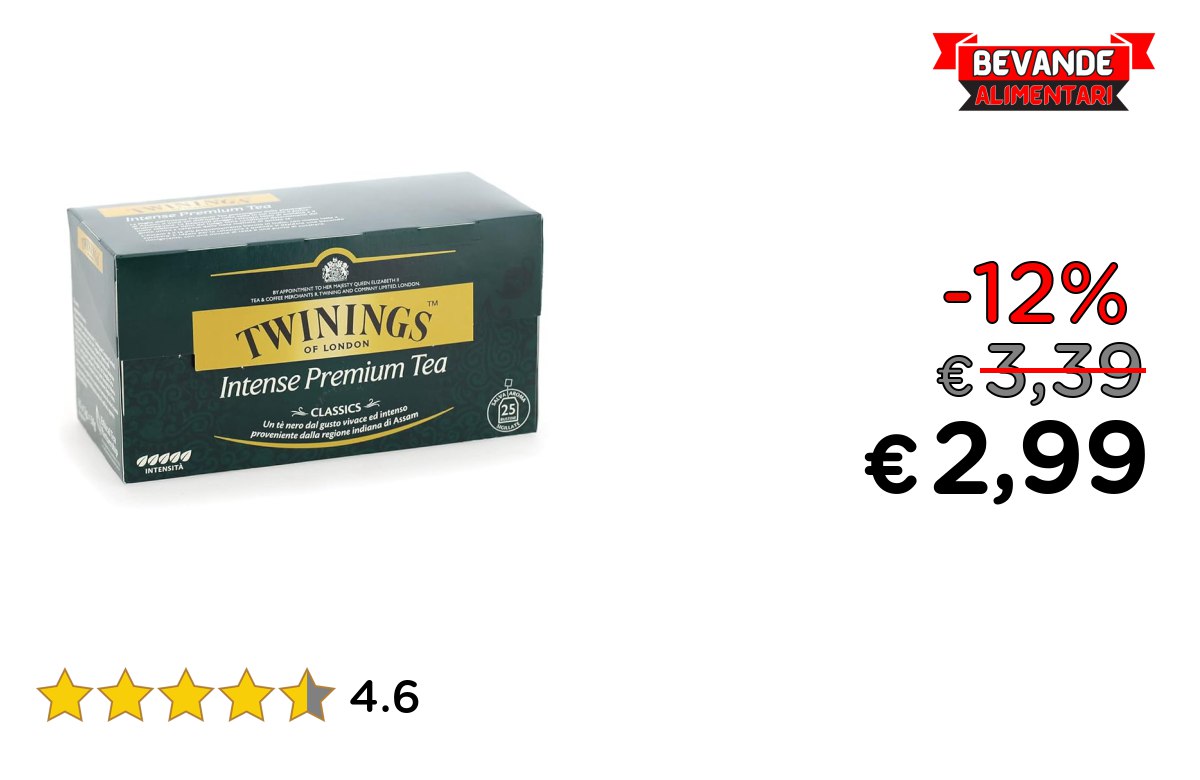 Twinings Intense Premium Tea: Fino al 12% di sconto
