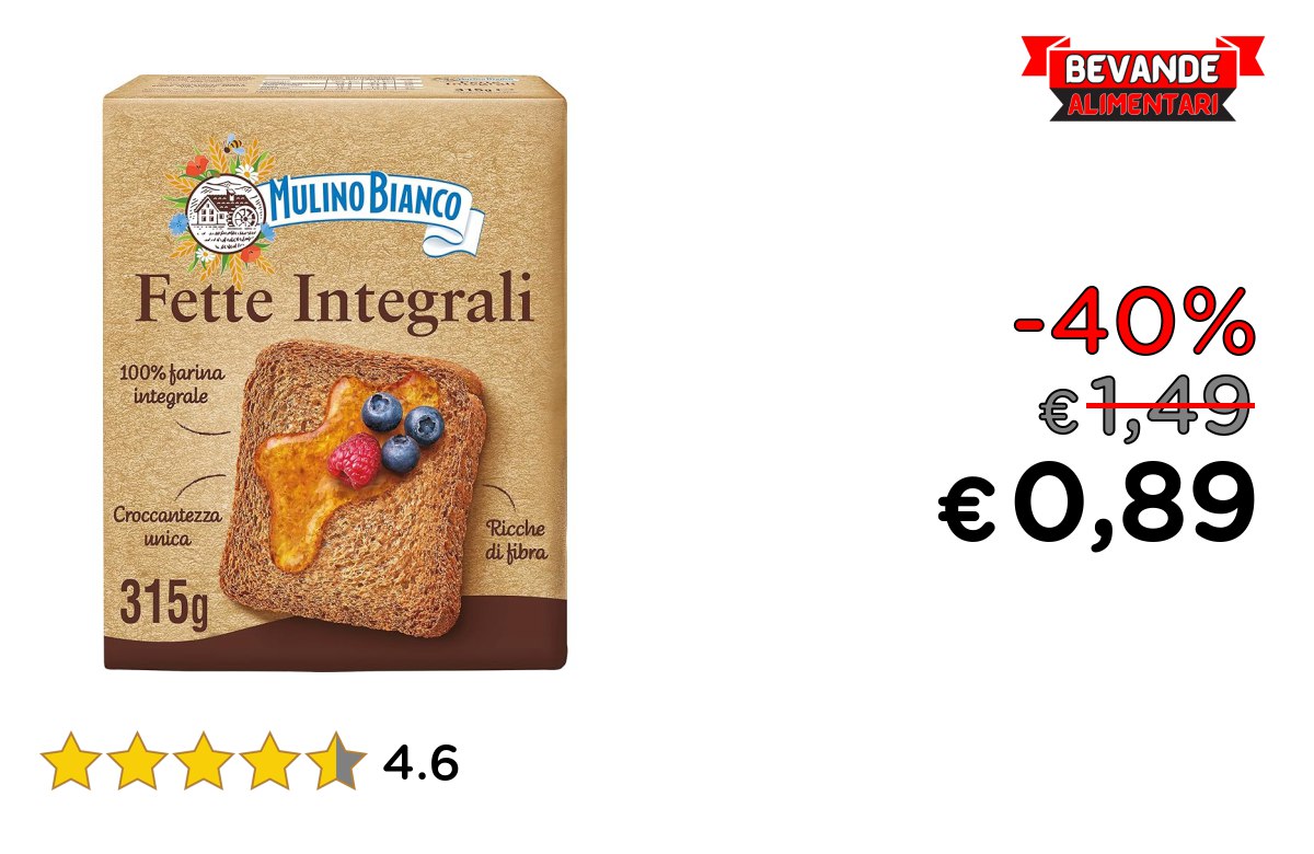 Mulino Bianco Fette Biscottate: fino al 40% di sconto