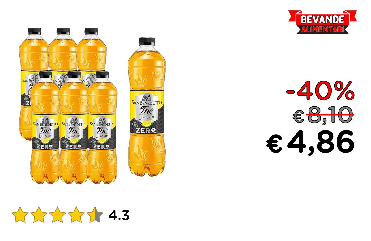 San Benedetto Thè al Limone Zero fino al 40% di sconto