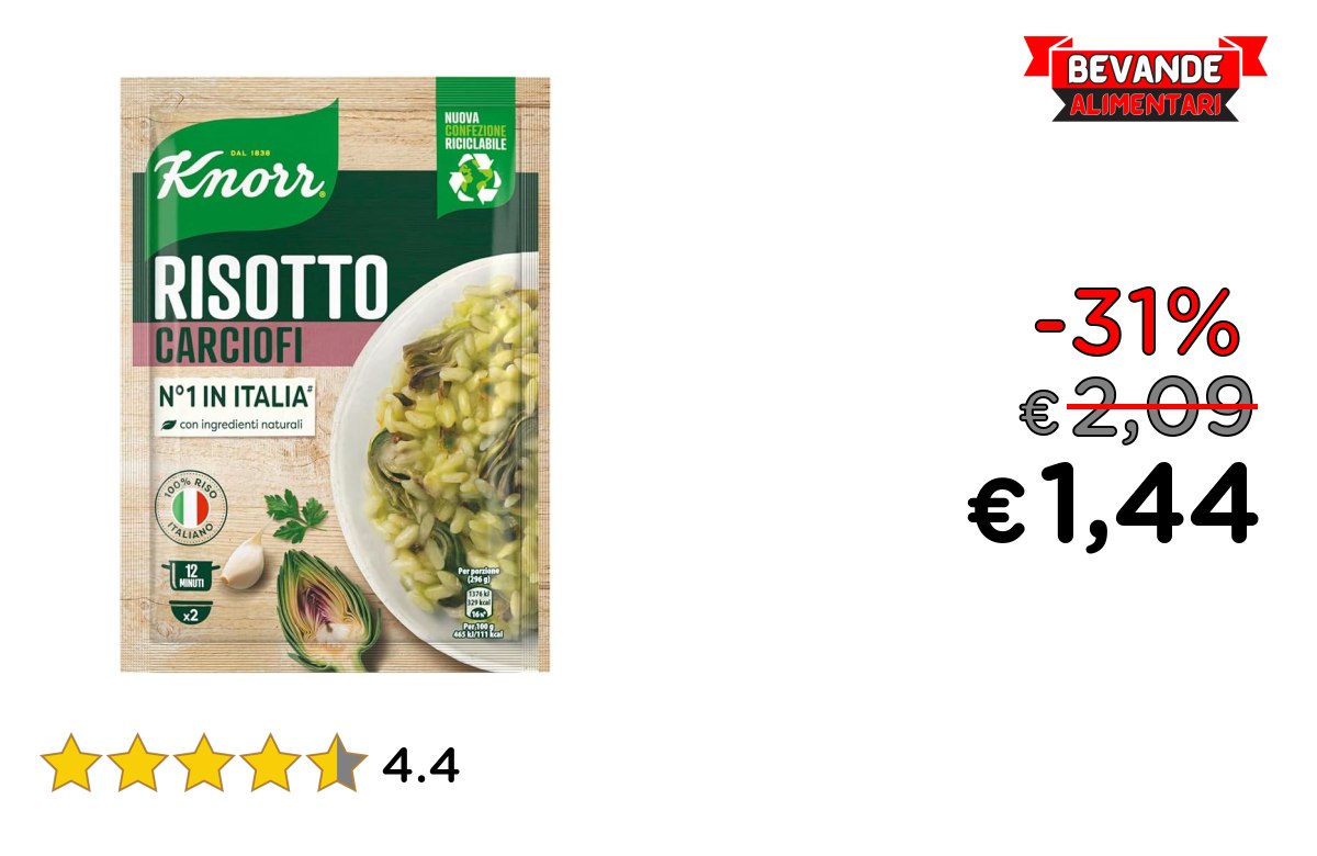 Knorr Risotto con Carciofi: fino al 31% di sconto Deal