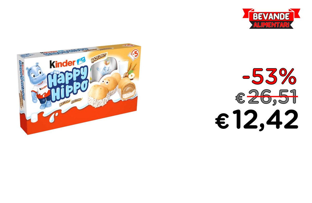 Kinder Happy Hippo: Offerta fino al 53% di sconto